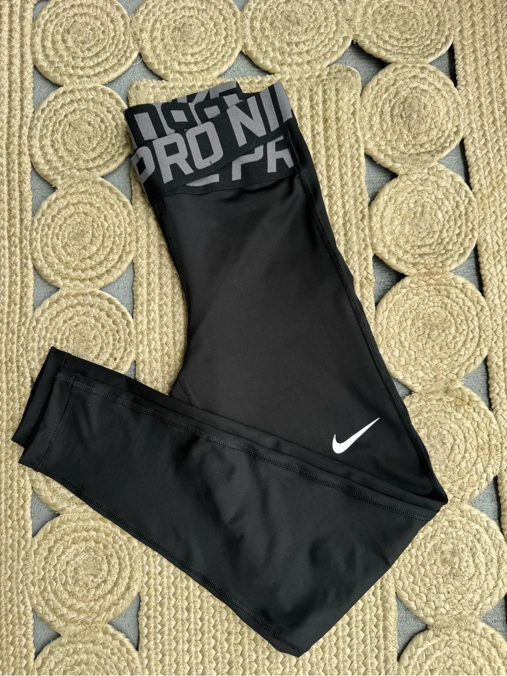Nike Pro Black Dri-Fit Leggings Wide Waistband Size S